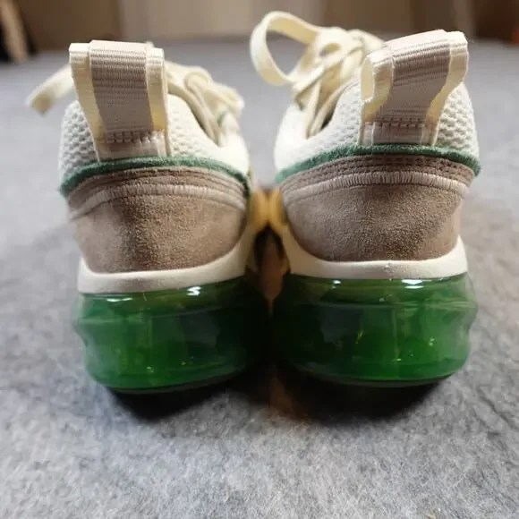 Tory Burch Good Luck Trainer Womens‎ 7 Ivory Green Cerbiatto Sneaker Shoes - Picture 5 of 7